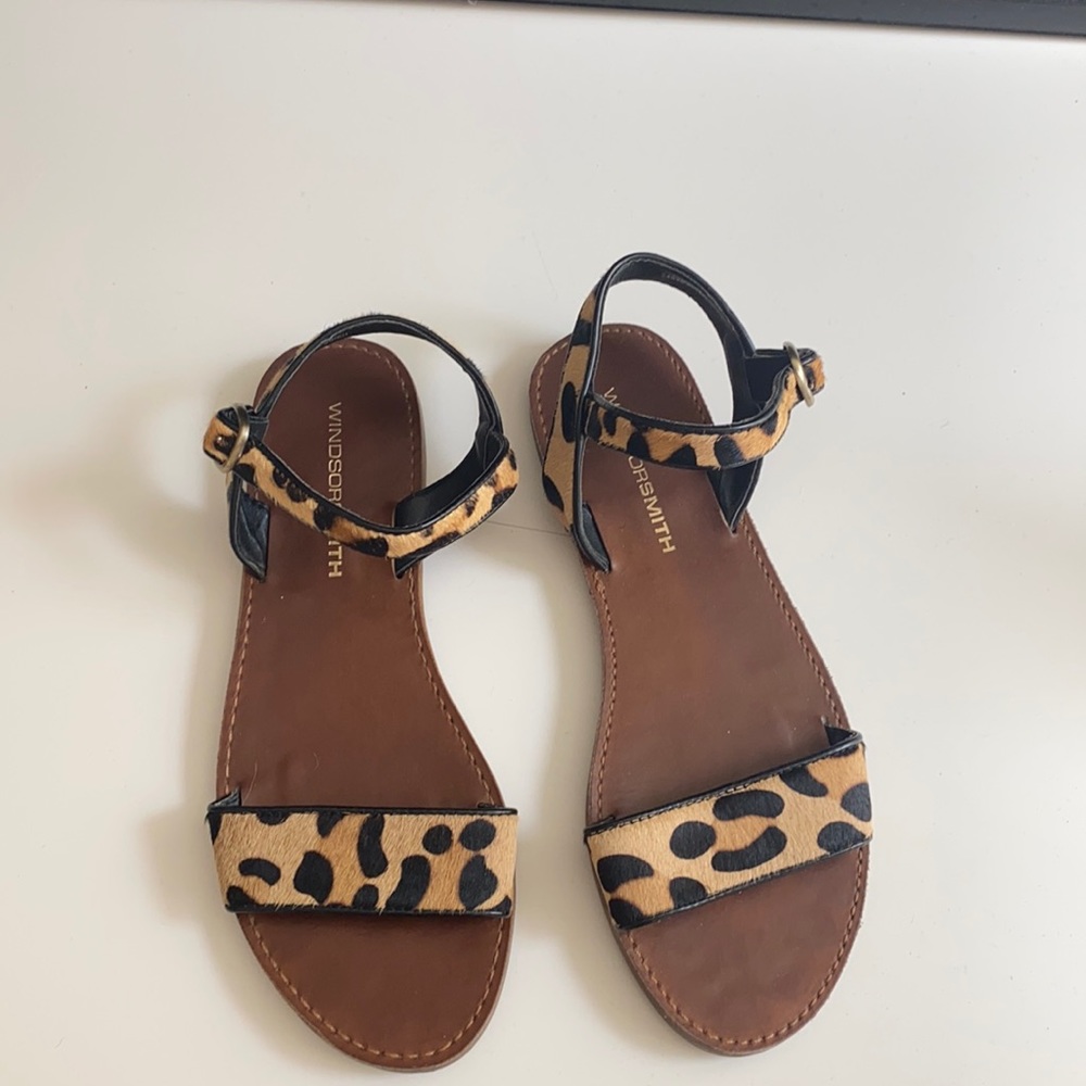 Leopard print sandals size 7